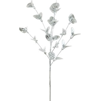 Christmas Artificial Eucalyptus Stem Metallic Silver Christmas Artificial Eucalyptus Stem Metallic Silver