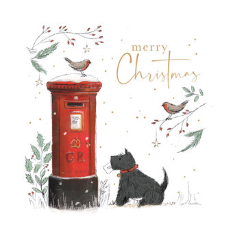 Scotty Waiting for the Post Pack of 10 Charity Christmas Cards Scotty Waiting for the Post Pack of 10 Charity Christmas Cards