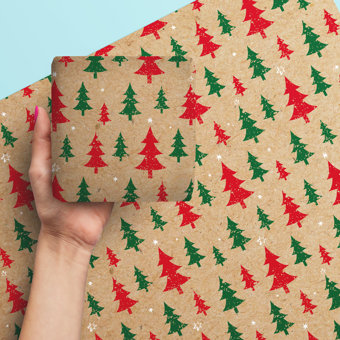 Merry Xmas Tree Giftwrap Wrapping Paper  - 6 Sheets & Assorted Tags Merry Xmas Tree Giftwrap Wrapping Paper  - 6 Sheets & Assorted Tags