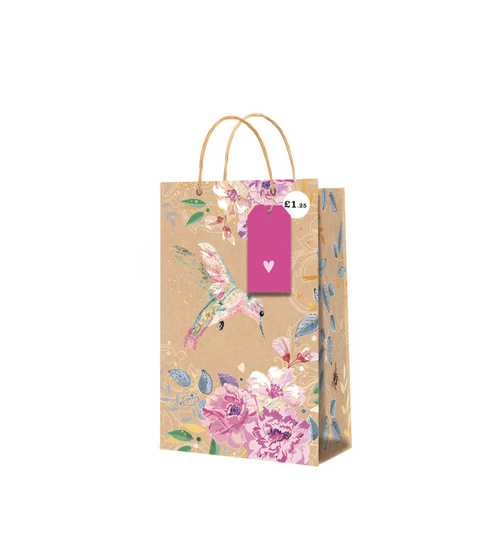 Hummingbird Floral Kraft Perfume Gift Bag Barnardo's Online