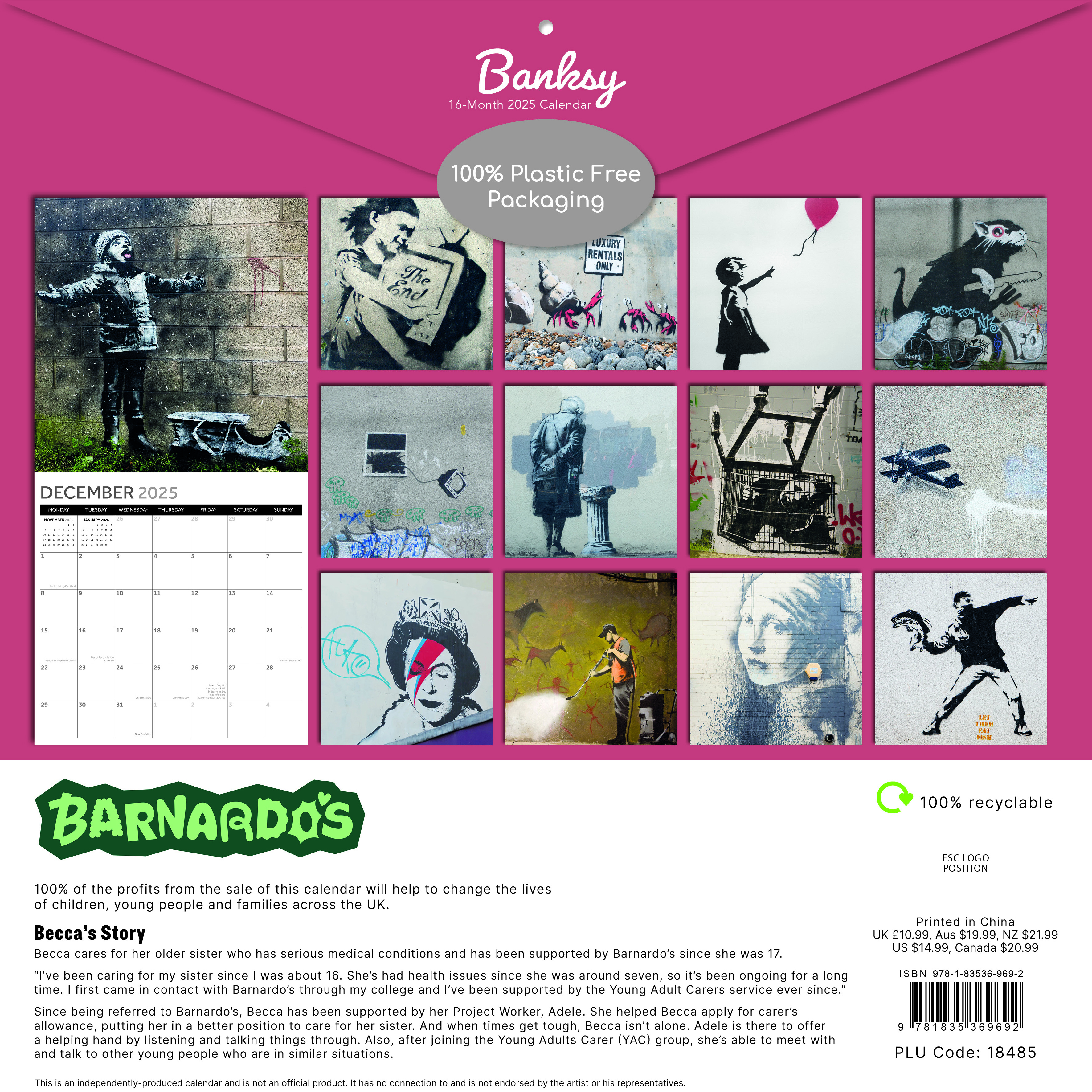 Banksy 2025 Calendar Barnardo's Online Charity Shop