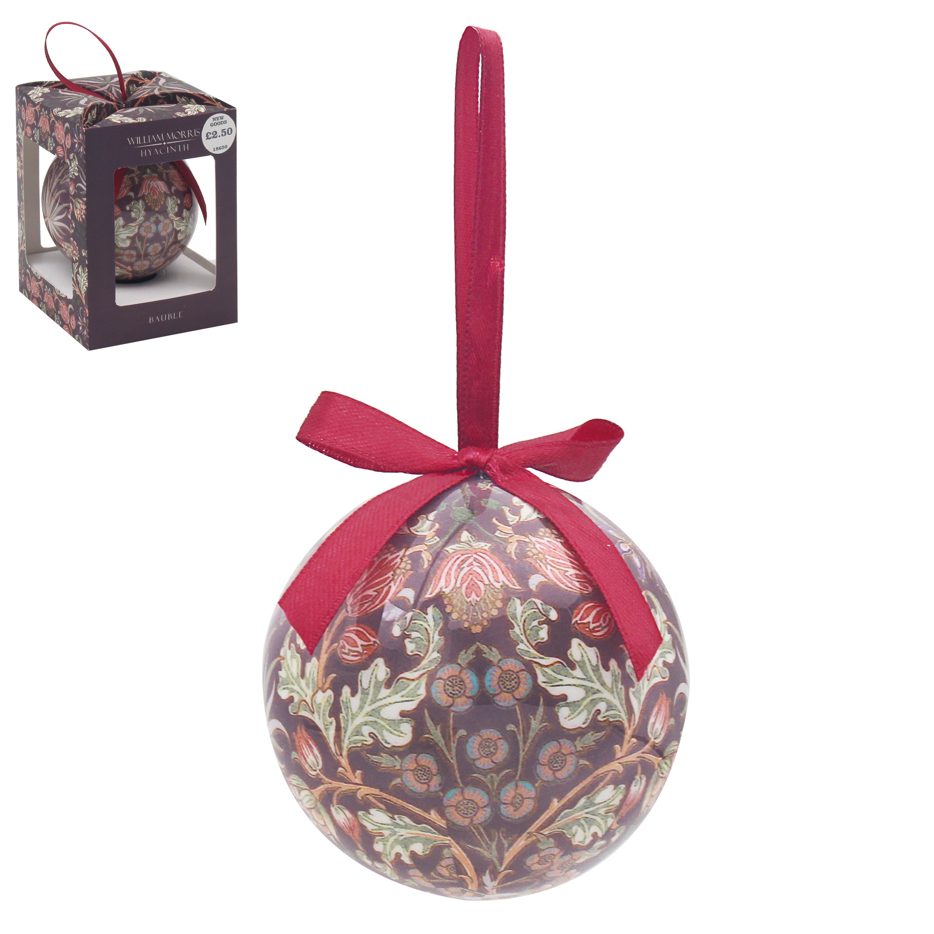 William Morris Limited Edition Hyacinth Single Bauble | Barnardo's