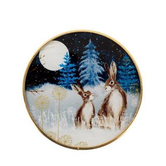Limited Edition Winter Woodland Hare Design Glass Drinks Coaster Limited Edition Winter Woodland Hare Design Glass Drinks Coaster
