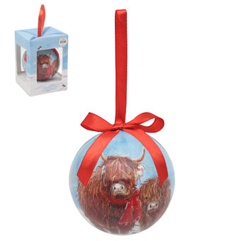 Limited Edition Festive Highland Cow Design Christmas Tree Bauble Limited Edition Festive Highland Cow Design Christmas Tree Bauble