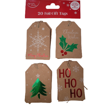 20 Foil Gift Christmas Tags 20 Foil Gift Christmas Tags