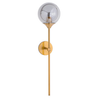 Hills Interiors Brass Smoked Glass Globe Wall Pendant Light Hills Interiors Brass Smoked Glass Globe Wall Pendant Light
