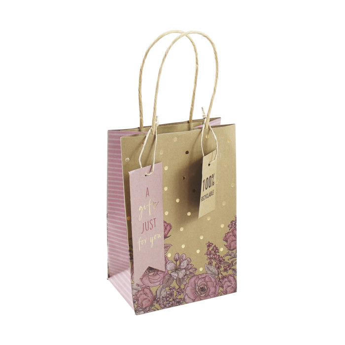 Elegant Flowers Perfume Kraft Gift Bag