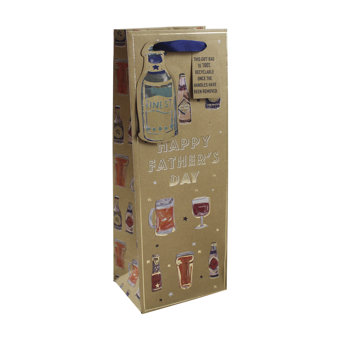 Father's Day Bottle Kraft Gift Bag Father's Day Bottle Kraft Gift Bag
