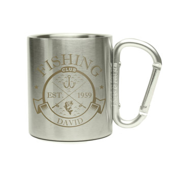 Personalised Fishing Club Stainless Steel Mug Personalised Fishing Club Stainless Steel Mug