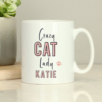 Personalised Crazy Cat Lady Mug Personalised Crazy Cat Lady Mug