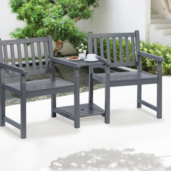 PU Painted Danesford Duo Bench Slate Grey PU Painted Danesford Duo Bench Slate Grey