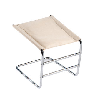 Leg Rest Beige Cover and Chrome Frame Leg Rest Beige Cover and Chrome Frame