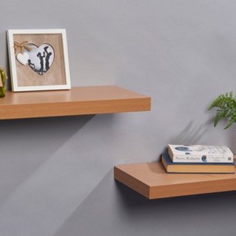 60cm Pack of 2 Floating Shelves Light Oak 60cm Pack of 2 Floating Shelves Light Oak