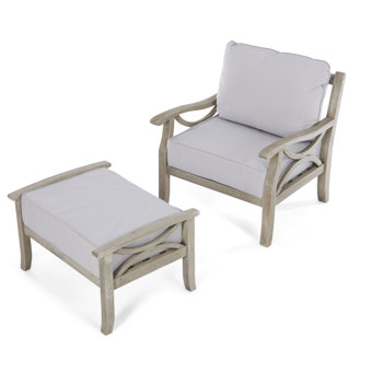 Sorrento Garden Lounger / Armchair with Footrest and Cushions - Grey Sorrento Garden Lounger / Armchair with Footrest and Cushions - Grey