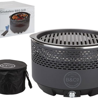 Summit B & Co Alfresco Grey Smokeless Outdoor BBQ Grill and Carry Case  Summit B & Co Alfresco Grey Smokeless Outdoor BBQ Grill and Carry Case