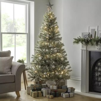 6Ft Snowy Frost Artificial Tree with White Berries 6Ft Snowy Frost Artificial Tree with White Berries
