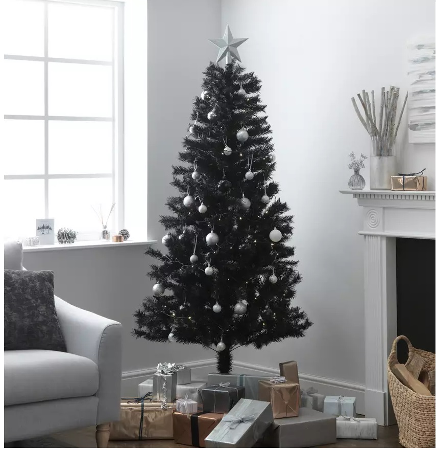 6FT Lapland Black Artificial Christmas Tree Barnardo s Online Charity Shop