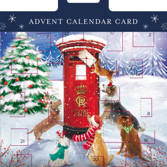 Dogs Posting Letters to Santa Christmas Advent Card and Envelope Dogs Posting Letters to Santa Christmas Advent Card and Envelope