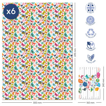 Butterflies Gift Wrap & Stickers Butterflies Gift Wrap & Stickers