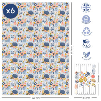 Pretty Floral Gift Wrap & Stickers Pretty Floral Gift Wrap & Stickers