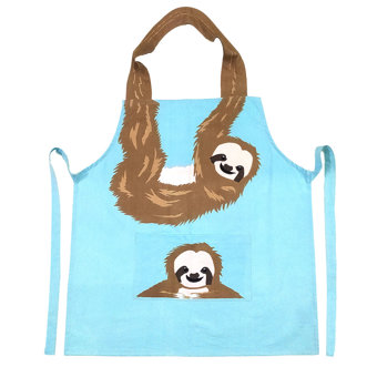 Shared Earth Cotton Blue Kitchen Apron - Sloth Shared Earth Cotton Blue Kitchen Apron - Sloth