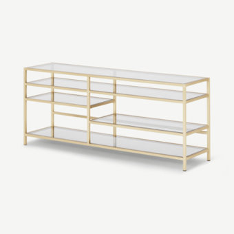 Made.Com Connelly Tv Shelving Unit -Brass + Smoked Glass  Made.Com Connelly Tv Shelving Unit -Brass + Smoked Glass