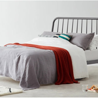 Made.Com Alana Pebble Grey Metal Super King Bed Frame Made.Com Alana Pebble Grey Metal Super King Bed Frame