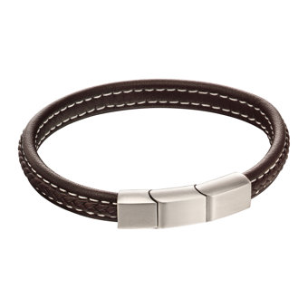 Fred Bennett Brown Leather Plaited Bracelet  Fred Bennett Brown Leather Plaited Bracelet