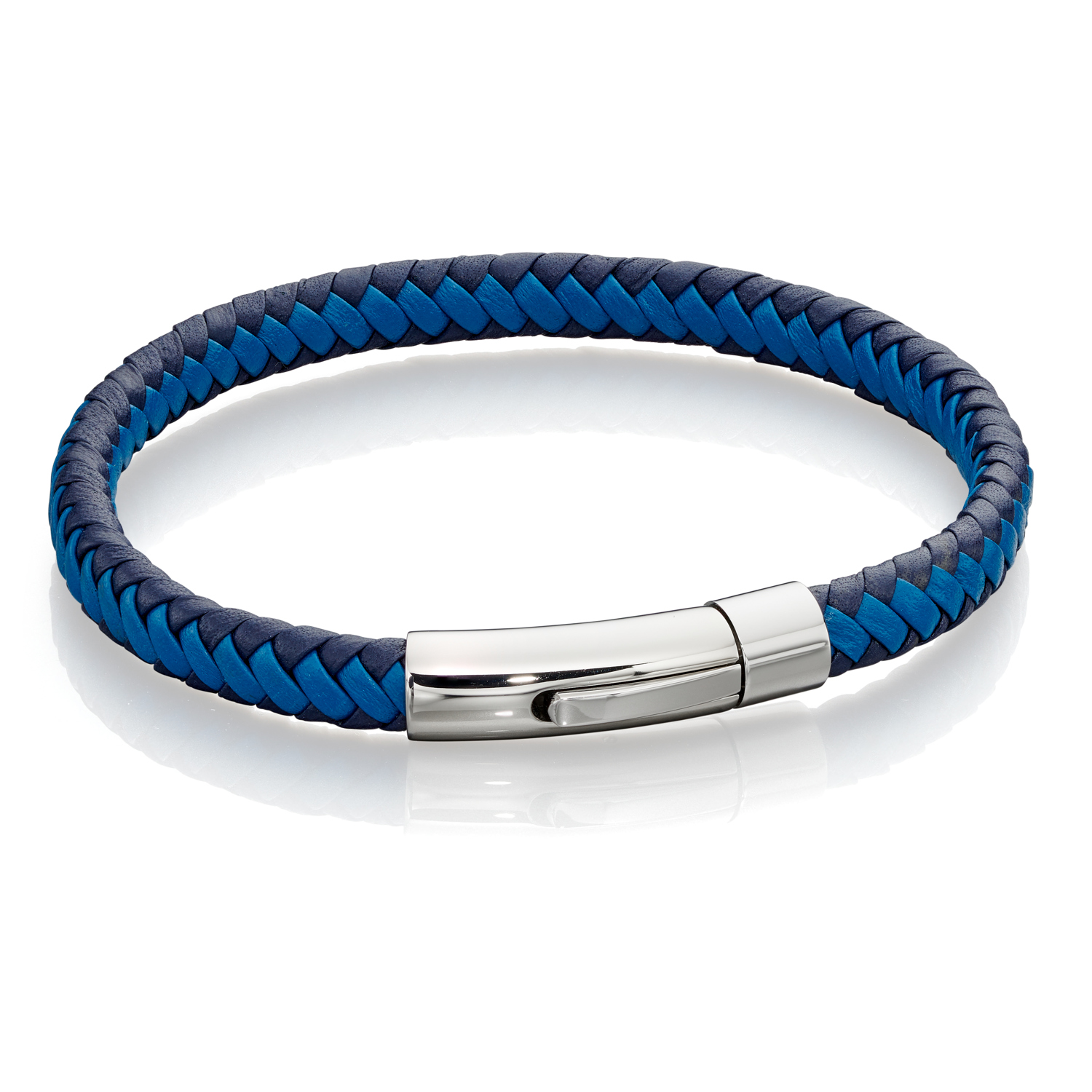 Braided Leather Bracelet – Blue – Riverwoods Australia