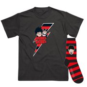 Men's The Beano Dennis The Menace Rebel Black  T-Shirt and Socks Gift
