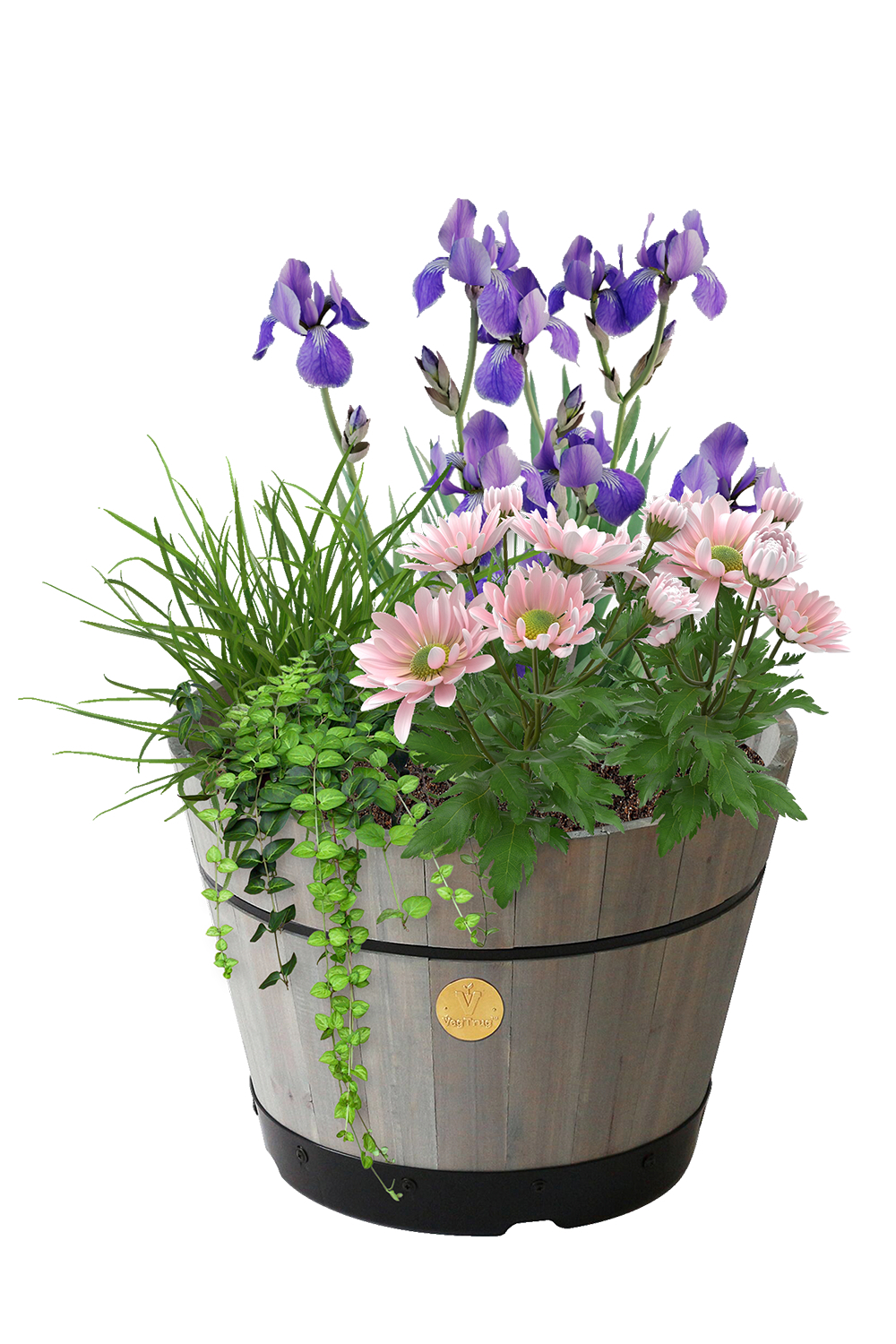 Vegtrug Wooden Small Grey Wash Build-a-Barrel Planter Kit 