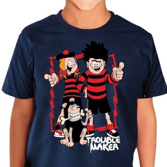 Children's The Beano Dennis The Meance Trouble Maker Navy T-Shirt Children's The Beano Dennis The Meance Trouble Maker Navy T-Shirt