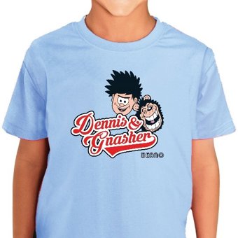 Children's The Beano Dennis & Gnasher Sky Blue T-Shirt Children's The Beano Dennis & Gnasher Sky Blue T-Shirt