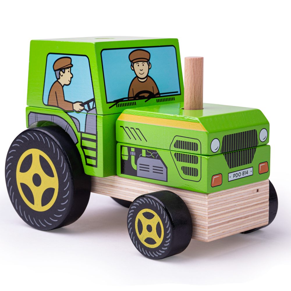 Wooden Stacking Tractor Toy Barnardo s Online Charity Shop