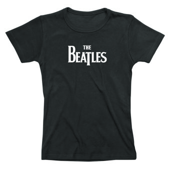 Ladies The Beatles Logo Black Fitted T-Shirt Ladies The Beatles Logo Black Fitted T-Shirt
