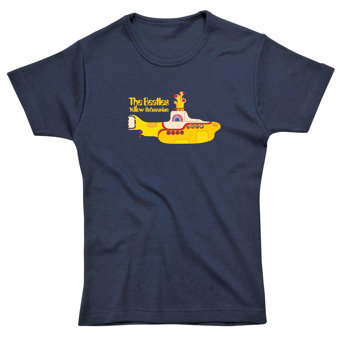 Ladies The Beatles Yellow Submarine Navy Fitted T-Shirt Ladies The Beatles Yellow Submarine Navy Fitted T-Shirt