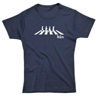 Ladies The Beatles Abbey Road Silhouette Navy Ladies Fitted T-Shirt Ladies The Beatles Abbey Road Silhouette Navy Ladies Fitted T-Shirt