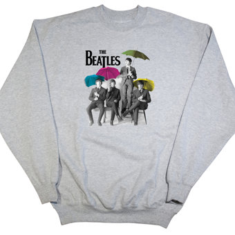 The Beatles Umbrellas Sports Grey Sweatshirt... The Beatles Umbrellas Sports Grey Sweatshirt