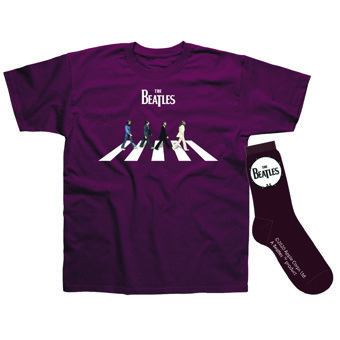 The Beatles Abbey Road Maroon Characters T-Shirt & Sock Set  The Beatles Abbey Road Maroon Characters T-Shirt & Sock Set