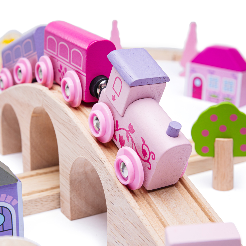 Bigjigs Wooden Fairy Town Train Set 75 pcs