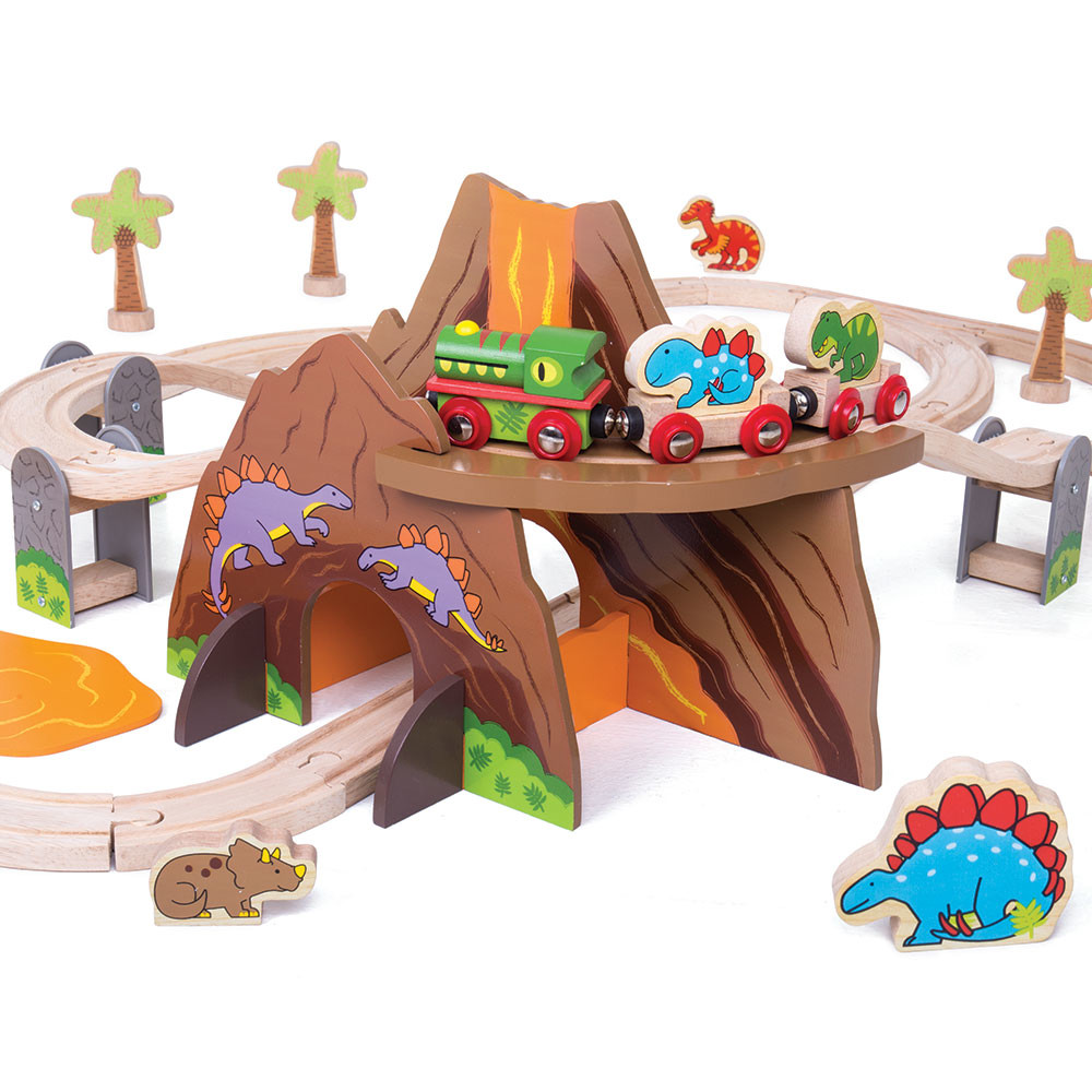 Bigjigs Wooden Dinosaur Train Set 49 pc Set