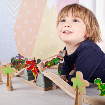 Bigjigs Rail Wooden T-Rex Bursting Bridge Train Set Accessory Bigjigs Rail Wooden T-Rex Bursting Bridge Train Set Accessory
