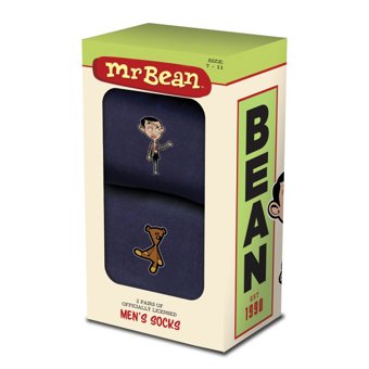 Men's Mr Bean Set of Socks In A Gift Box - One Size 7-11 Men's Mr Bean Set of Socks In A Gift Box - One Size 7-11