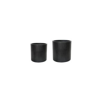 Ivyline Catania Anthracite Terrazzo Cylinder Planters  Set of 2  Ivyline Catania Anthracite Terrazzo Cylinder Planters  Set of 2