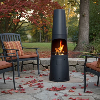 Casa Mia Primo Gas Chiminea with Cooking Griddle & Cover Modern Design Patio Heater and BBQ for Contemporary Garden Settings  Casa Mia Primo Gas Chiminea with Cooking Griddle & Cover Modern Design Patio Heater and BBQ for Contemporary Garden Settings