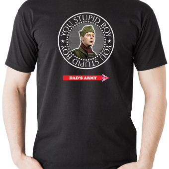 Dads Army Stupid Boy Black T-Shirt  Dads Army Stupid Boy Black T-Shirt