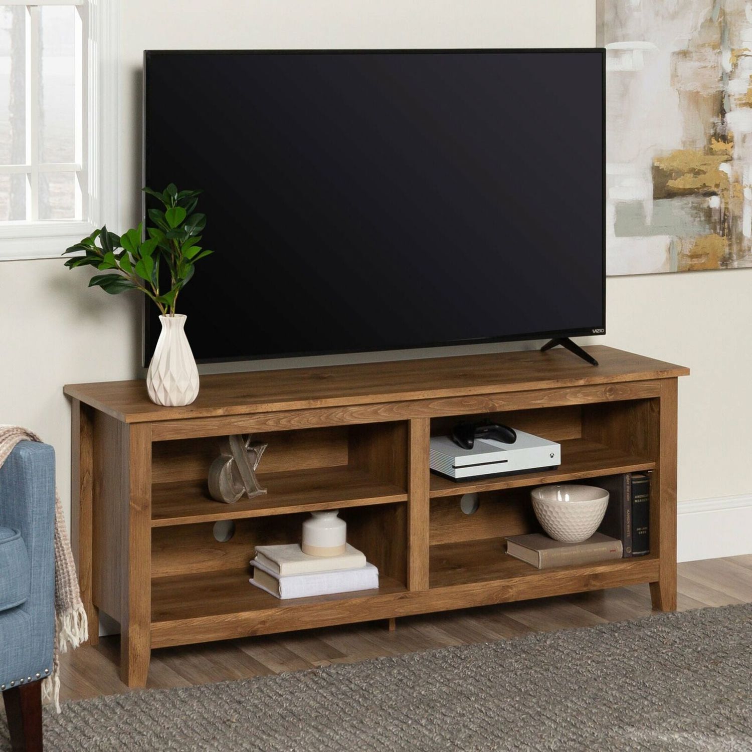 Reclaimed wood tv deals console