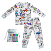 Eat Sleep Doodle Colour In and Wash Out Children's Dinosaur Pyjamas Age 6-7