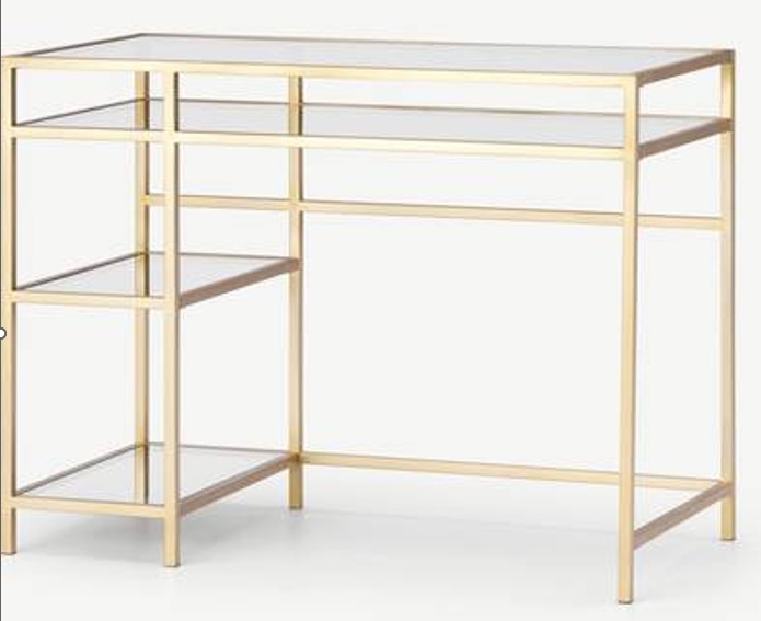 Made.Com Connelly Compact Desk Brass Glass Barnardo s Online Charity Shop