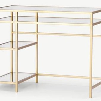 Made.Com Connelly Compact Desk - Brass + Glass  Made.Com Connelly Compact Desk - Brass + Glass